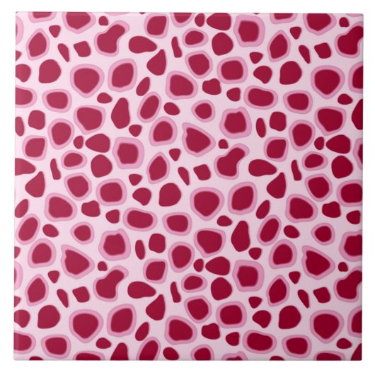 Luipaardprint - Burgundy en Roze Tegeltje (Voorkant)