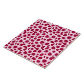 Luipaardprint - Burgundy en Roze Tegeltje (Zijkant)