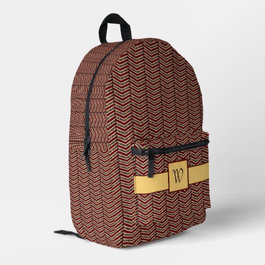 Luipaardprint Chevron Bedrukte Rugzak (Achterkant Hoek Links)