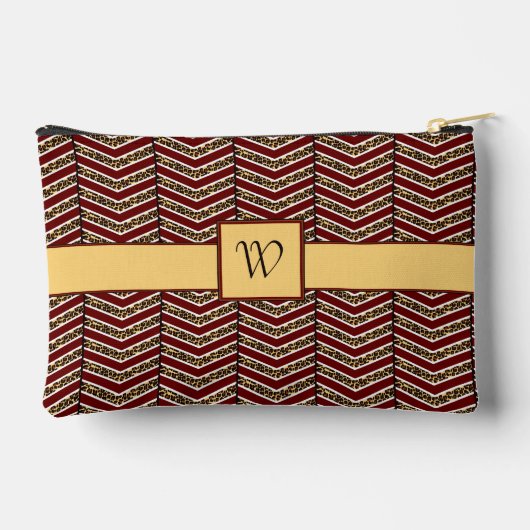Luipaardprint Chevron Etui (Achterkant)