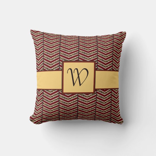 Luipaardprint Chevron Kussen (Voorkant)