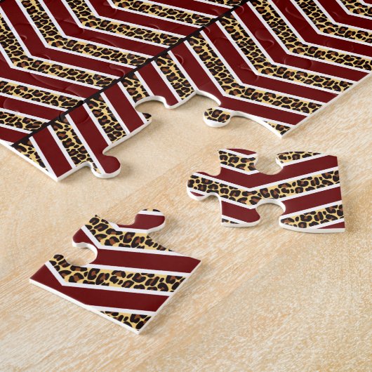 Luipaardprint Chevron Puzzel (Zijkant)