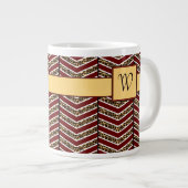 Luipaardprint Chevron Speciale Mok (Voorkant rechts)