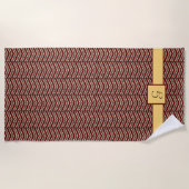 Luipaardprint Chevron-strandhanddoek Strandlaken (Voorkant)