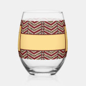 Luipaardprint Chevron Wijnglas Zonder Voet (Rechts)