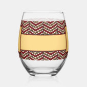 Luipaardprint Chevron Wijnglas Zonder Voet (Links)