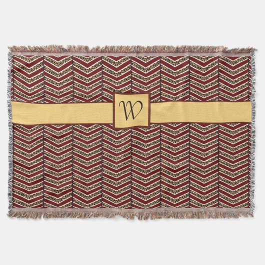 Luipaardprint Chevron Worpdeken Deken (Voorkant)
