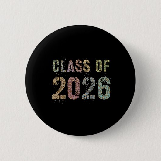Luipaardprint Cl van 2026 Toekomstige Afstuderen V Ronde Button 5,7 Cm (Voorkant)