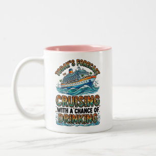 Luipaardprint Cruisen Met Kans Op Drinken Tweekleurige Koffiemok