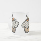 luipaardprint cupcake matglas koffiemok (Voorkant links)
