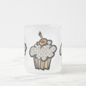 luipaardprint cupcake matglas koffiemok (Center)