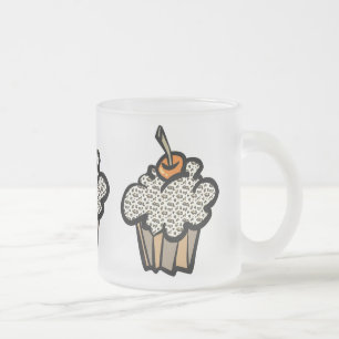 luipaardprint cupcake matglas koffiemok