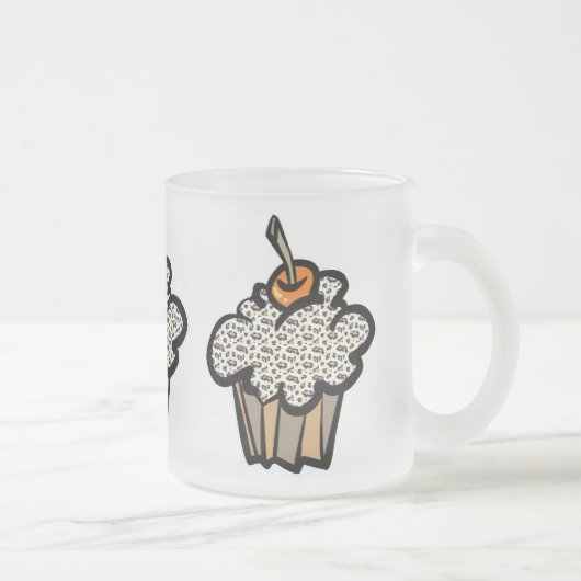 luipaardprint cupcake matglas koffiemok (Rechts)