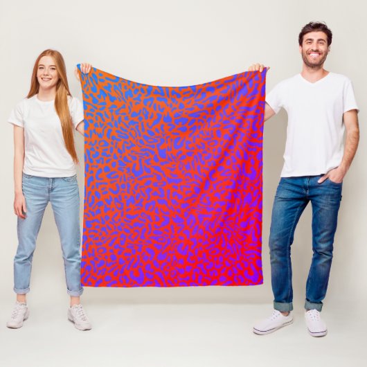 luipaardprint deken met psychedelische gradiënt (In situ)