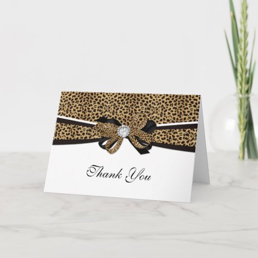 Luipaardprint diamant stras bruiloft bedankt (Voorkant)