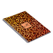Luipaardprint Dier Cheetah oranje Monogram Notitieboek (Rechterzijde)