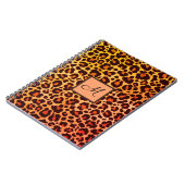 Luipaardprint Dier Cheetah oranje Monogram Notitieboek (Linkerzijde)