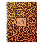 Luipaardprint Dier Cheetah oranje Monogram Notitieboek (Voorkant)