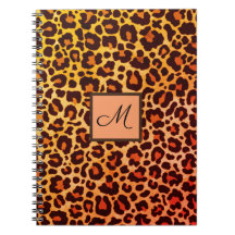 Luipaardprint Dier Cheetah oranje Monogram