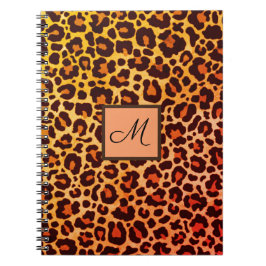 Luipaardprint Dier Cheetah oranje Monogram Notitieboek