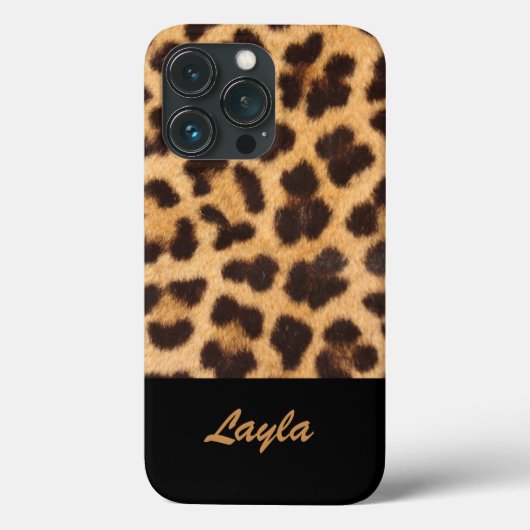 Luipaardprint Dierenbont Gepersonaliseerde Naam Case-Mate iPhone Case (Achterkant)