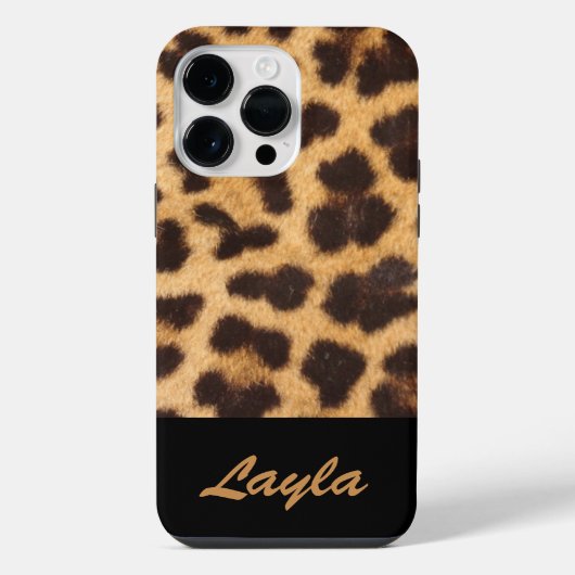 Luipaardprint Dierenbont Persoonlijk iPhone Hoesje (Achterkant)