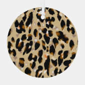 Luipaardprint: Dierenpatroonrage Glas Ornament (Achterkant)