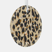 Luipaardprint: Dierenpatroonrage Glas Ornament (Voorkant Rechts)