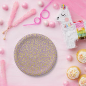 Luipaardprint Elegant Paars & Goud Papieren Bordje (Feest)