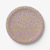 Luipaardprint Elegant Paars & Goud Papieren Bordje (Voorkant)