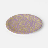 Luipaardprint Elegant Paars & Goud Papieren Bordje (Gekanteld)