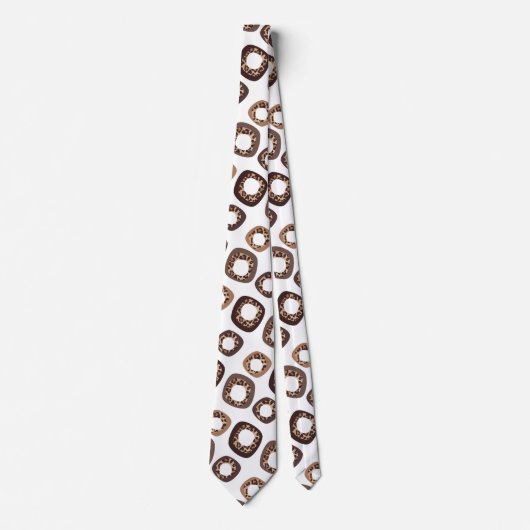 Luipaardprint en donutpatroon stropdas (Voorkant)
