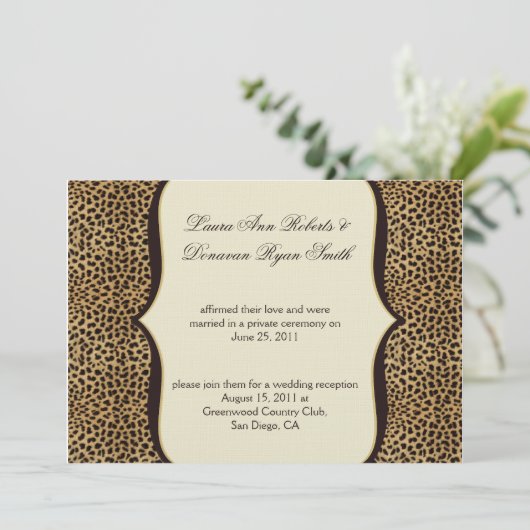 Luipaardprint en Krullen Na de Bruiloft Kaart (Staand voorkant)
