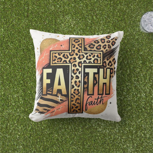 Luipaardprint Faith Outdoor Pillow Buitenkussen (Gras)