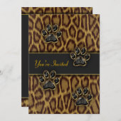 Luipaardprint Feest Template Kaart (Voorkant / Achterkant)