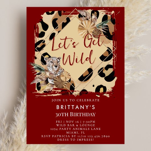 Luipaardprint Feestbeest Wilde Jungle Verjaardag Kaart