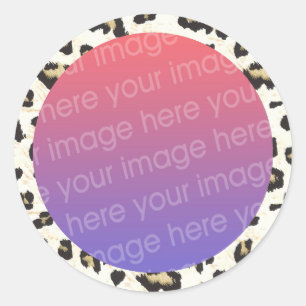 luipaardprint fotolijst rand ronde sticker