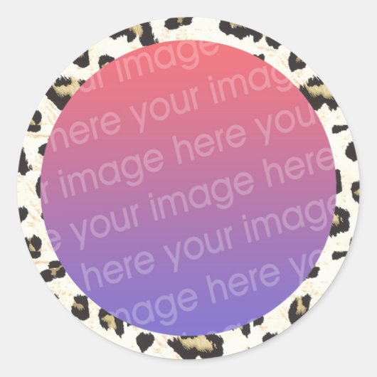 luipaardprint fotolijst rand ronde sticker (Voorkant)