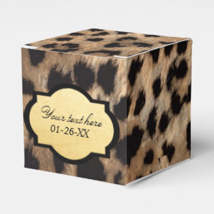 Luipaardprint & Goud Folie Chic Feest Favor Dozen Bedankdoosjes