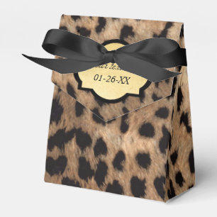 Luipaardprint & Goud Folie Chic Feest Favor Dozen Bedankdoosjes