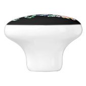 Luipaardprint Goud Roze Monogram Meisjesachtig Sti Keramische Knop (Zijkant)