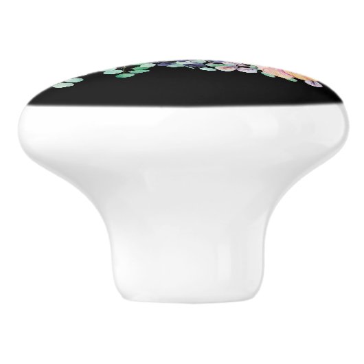 Luipaardprint Goud Roze Monogram Meisjesachtig Sti Keramische Knop (Zijkant)