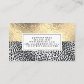 luipaardprint | goudfolie kleurblok visitekaartje (Achterkant)