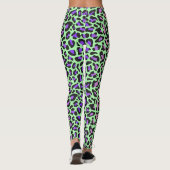 Luipaardprint Groene Paarse Roze Zwarte Leggings (Achterkant)