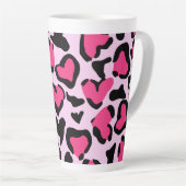 Luipaardprint, Handgetekende Naadloze waterverf Latte Mok (Rechterhoek)