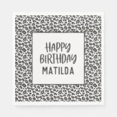 Luipaardprint Happy Birthday Party Servet (Voorkant)