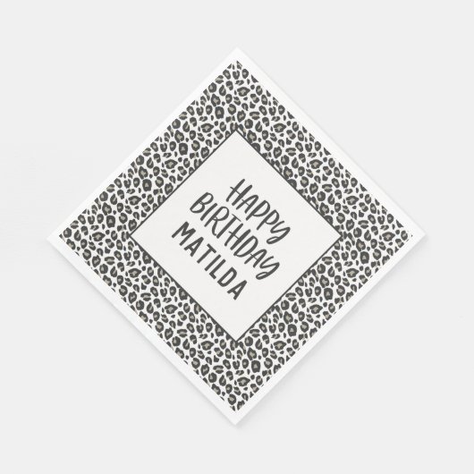 Luipaardprint Happy Birthday Party Servet (Hoek)