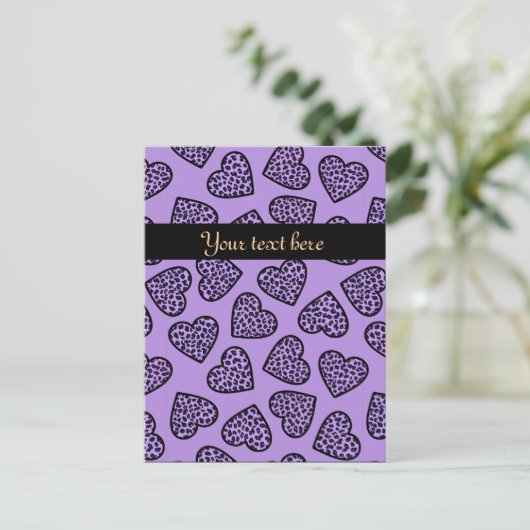 Luipaardprint harten Ansichtkaart Briefkaart (Staand voorkant)