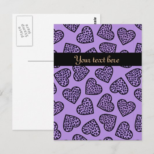 Luipaardprint harten Ansichtkaart Briefkaart (Voorkant / Achterkant)