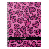 Luipaardprint harten Notitieboek (Voorkant)